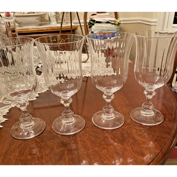 Mikasa Y2K French Countryside Clear Crystal Water or Iced Tea Goblets Set of 4 - Picture 2 of 8